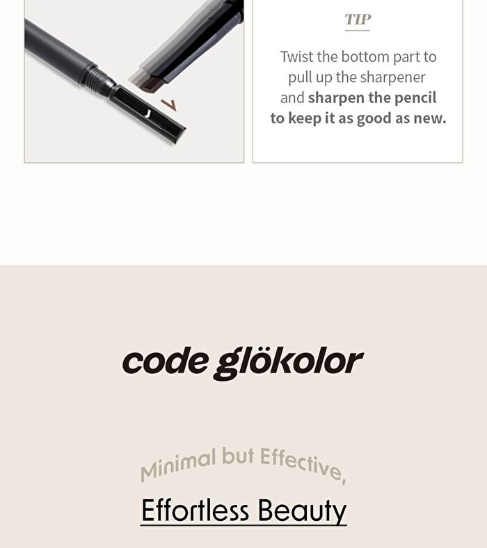 Code Glokolor Mono Brow Pencil Auto - 3 Colors - 2025 Version - #03 Natural Brown