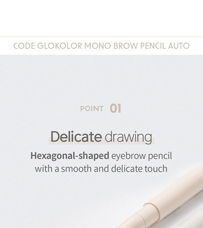 Code Glokolor Mono Brow Pencil Auto - 3 Colors - 2025 Version - #03 Natural Brown