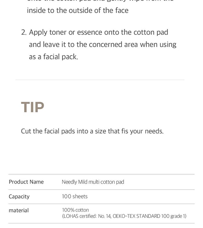 Mild Multi Cotton Pad - 100 pads
