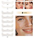 Mlsmile Set of 6: Freckle Glitter Tattoo Sticker Set - A - #A - 6pcs