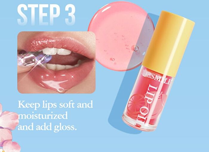 Set of 4: Lip Care & Hair Elastic Gift Set - Peach - #02 Peach