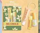 Set of 4: Lip Care & Hair Elastic Gift Set - Peach - #02 Peach