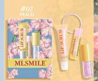 Set of 4: Lip Care & Hair Elastic Gift Set - Peach - #02 Peach