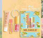 Set of 4: Lip Care & Hair Elastic Gift Set - Peach - #02 Peach