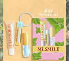 Set of 4: Lip Care & Hair Elastic Gift Set - Peach - #02 Peach