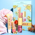 Set of 4: Lip Care & Hair Elastic Gift Set - Peach - #02 Peach
