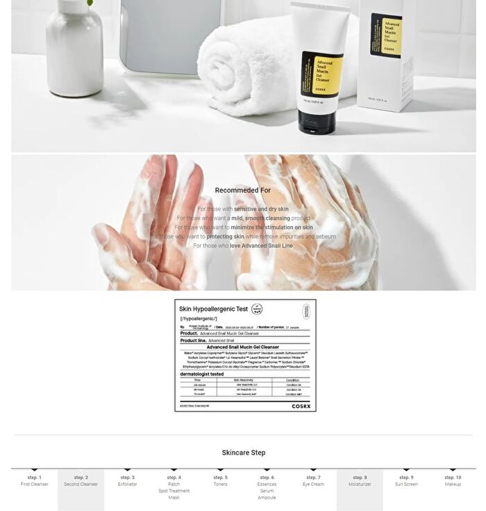 Cosrx Advanced Snail Mucin Gel Cleanser Mini - 50ml
