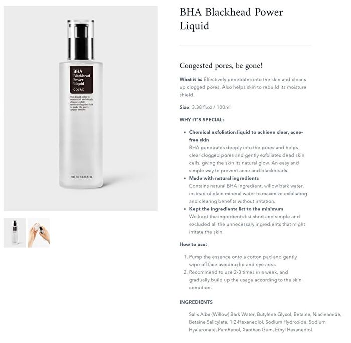 Cosrx BHA Blackhead Power Liquid Mini - 50ml
