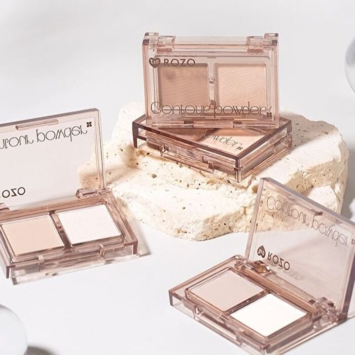 Rozo Mini Two-Tone Contouring Palette - 2 Types - P01# Milky Grey Brown - 2.4g