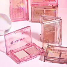 Mini Two-Tone Eyeshadow Palette - 4 Types - 66# Polar Day Rose - 2.4g