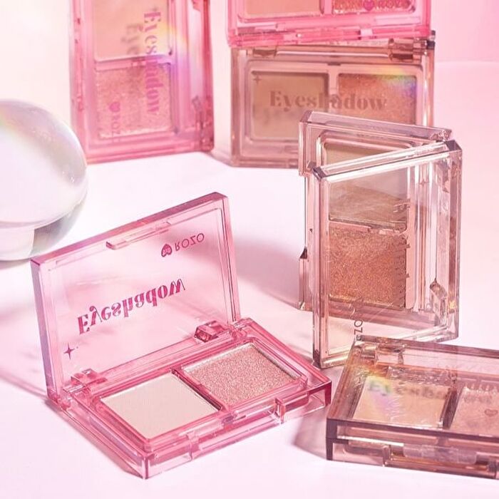 Mini Two-Tone Eyeshadow Palette - 4 Types - 66# Polar Day Rose - 2.4g