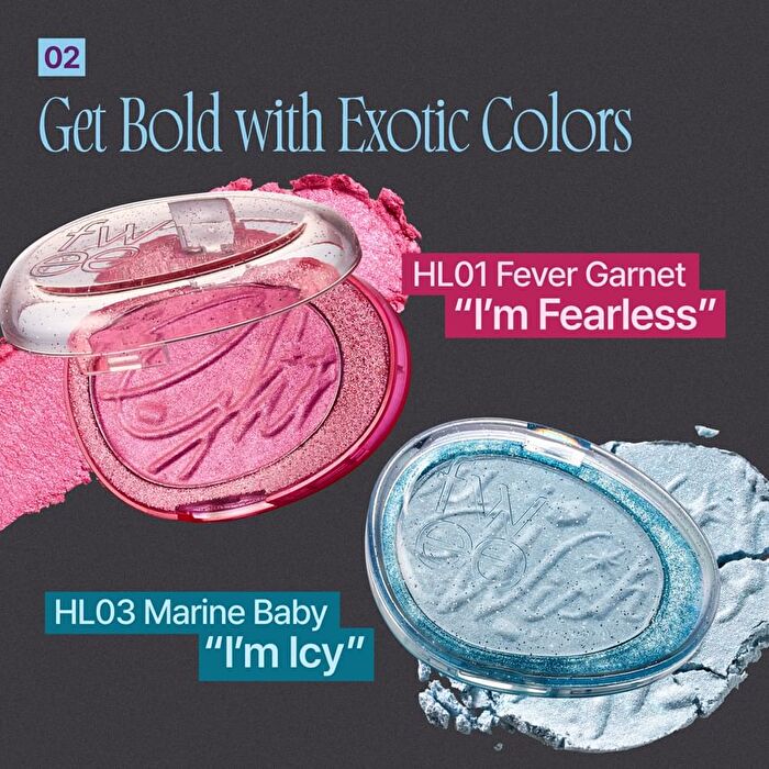 fwee Glitz Stone Highlighter - 12 Colors - #HL02 Heroine Purple