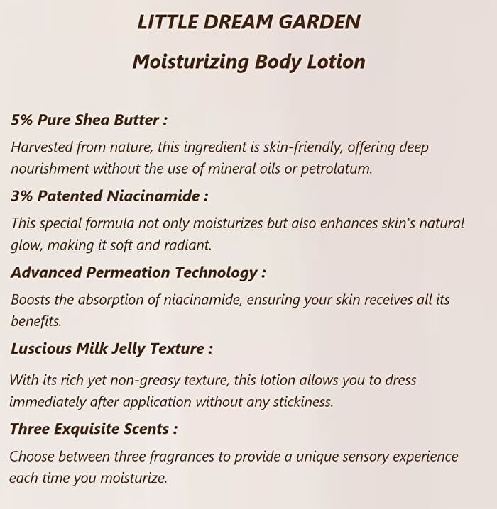Little Dream Garden Moisturizing Body Lotion -  3 Types - #Rose - 60ml
