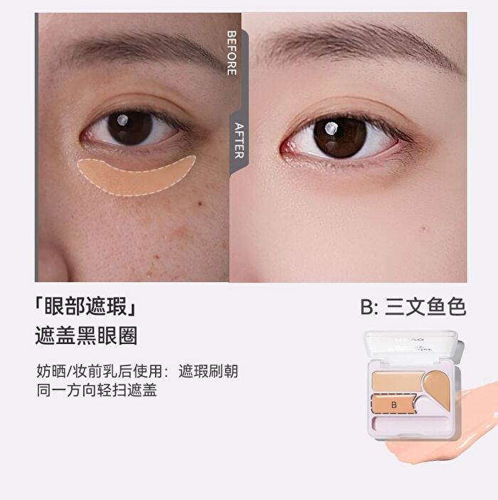 Glossy Flawless 3-Color Concealer - 2 Types - 02# For Natural Tone - 6.3g