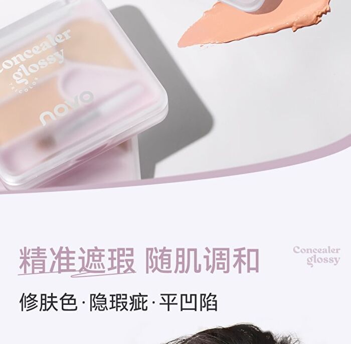 Glossy Flawless 3-Color Concealer - 2 Types - 02# For Natural Tone - 6.3g
