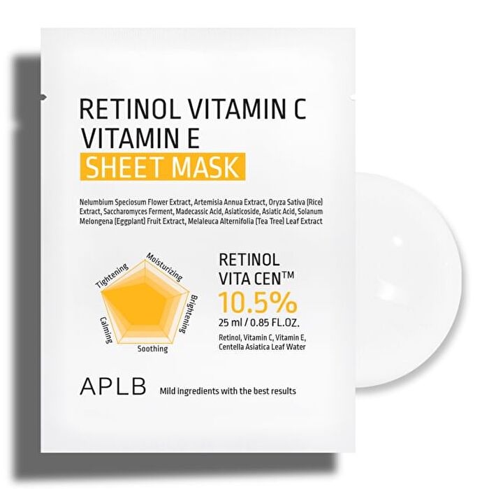 Aplb Retinol Vitamin C Vitamin E Sheet Mask - 25ml