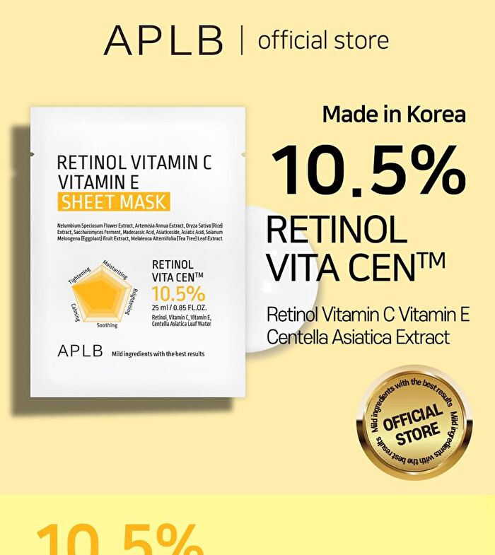 Aplb Retinol Vitamin C Vitamin E Sheet Mask Set - 25ml x 10 Sheets