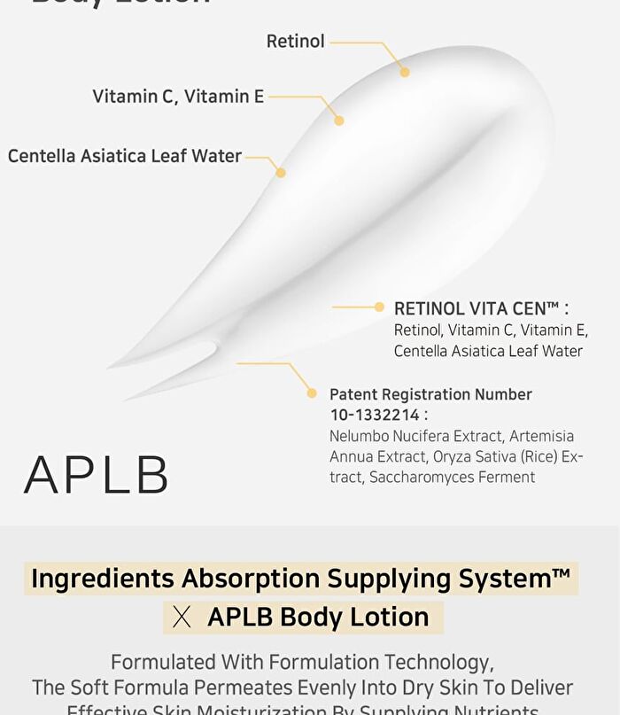 Aplb Retinol Vitamin C Vitamin E Body Lotion - 300ml