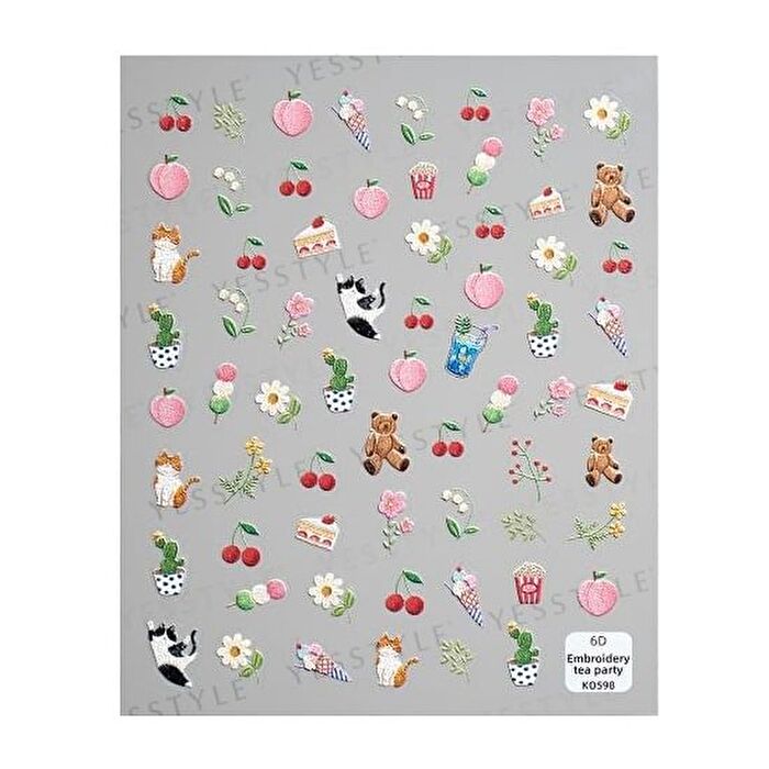 Embossed Nail Stickers A - 1 pc
