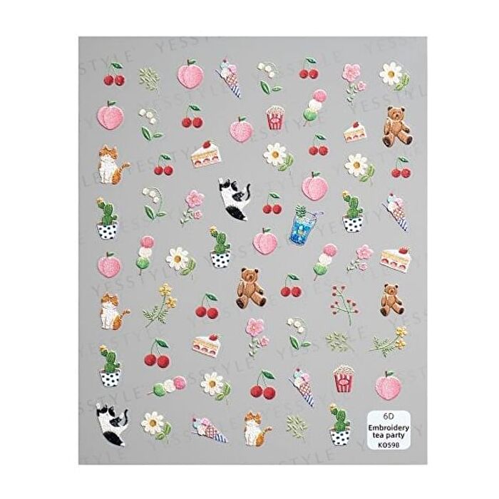 Embossed Nail Stickers A - 1 pc