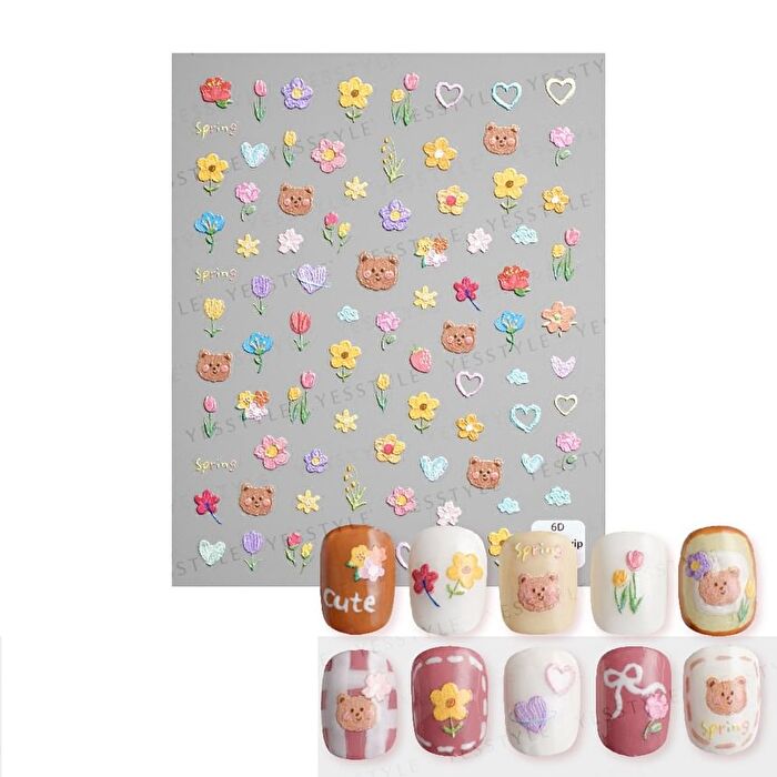 Embossed Nail Stickers C - 1 pc
