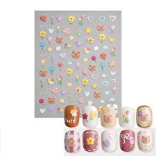 Embossed Nail Stickers C - 1 pc