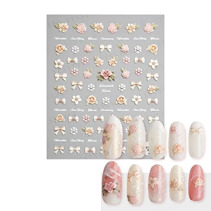 Meko Embossed Nail Stickers J - 1 pc