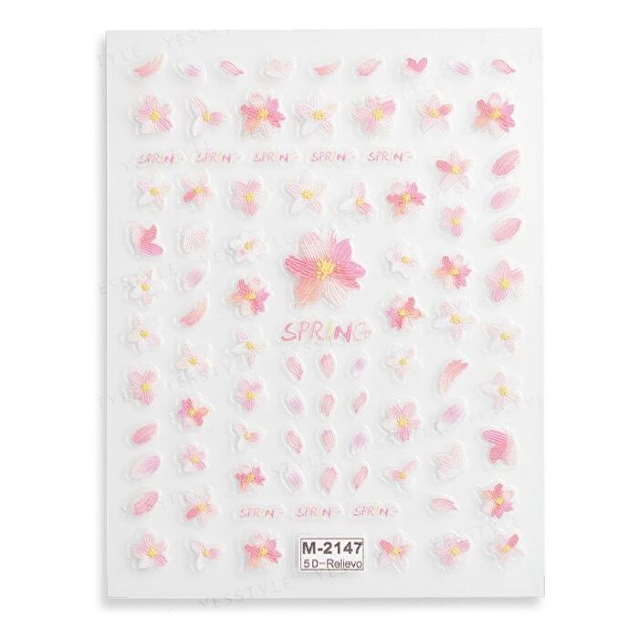 Meko Embossed Nail Stickers Sakura - 1 pc