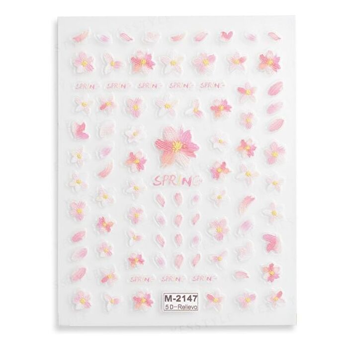 Meko Embossed Nail Stickers Sakura - 1 pc