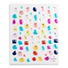 Meko Embossed Nail Stickers Bubble Monster - 1 pc