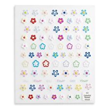 Embossed Nail Stickers Small Flower - 1 pc