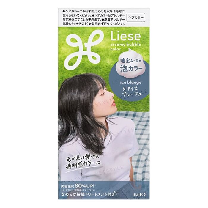 Liese Creamy Bubble Hair Color For Black Hair - Olive Ash - 115ml