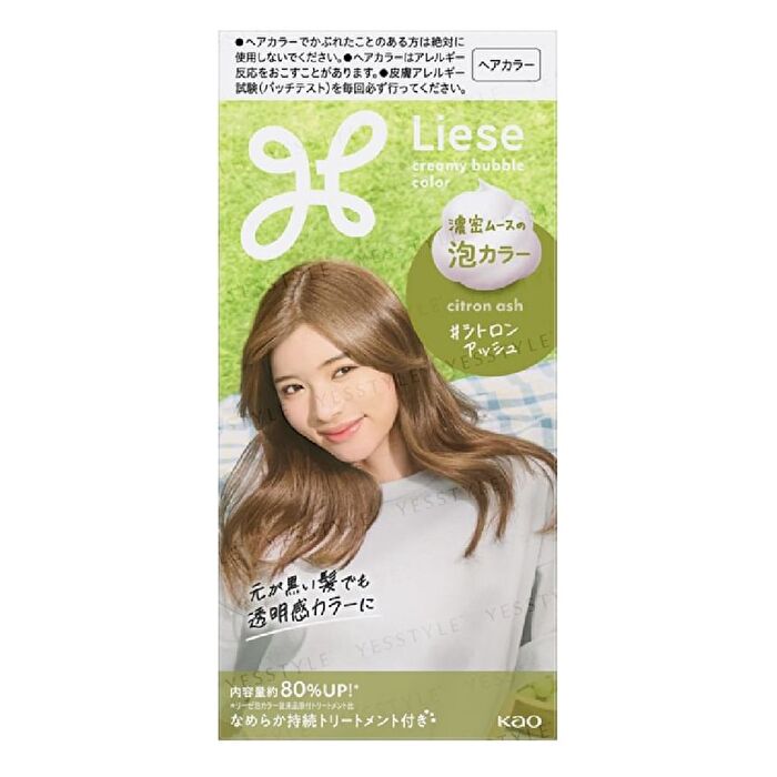 Liese Creamy Bubble Hair Color For Black Hair - Olive Ash - 115ml
