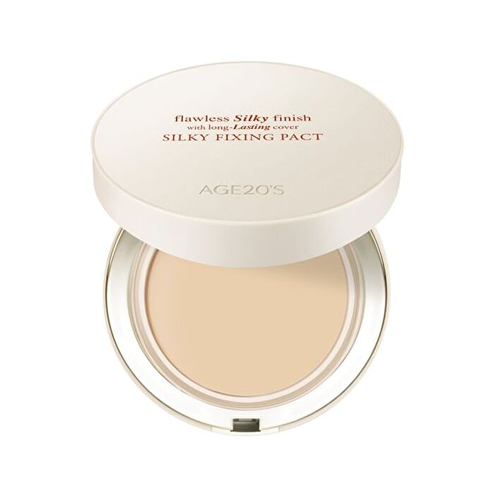 Silky Fixing Pact Set - 2 Colors - #21 Light Beige
