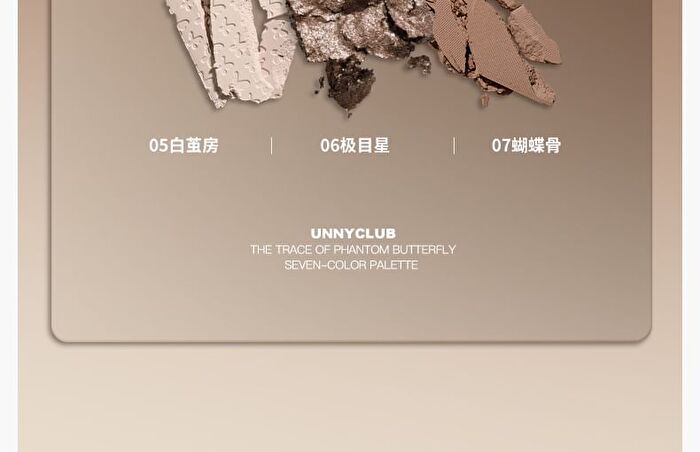 The Trace of Phantom Butterfly 7-Color Eyeshadow Palette - 2 Types - 01# Twilight Morpho Butterfly - 7.6g