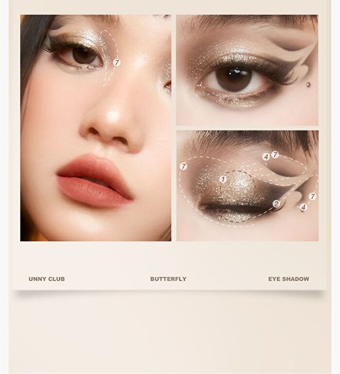 The Trace of Phantom Butterfly 7-Color Eyeshadow Palette - 2 Types - 01# Twilight Morpho Butterfly - 7.6g