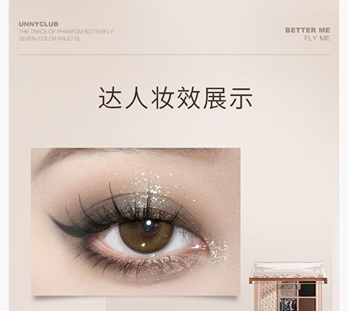 The Trace of Phantom Butterfly 7-Color Eyeshadow Palette - 2 Types - 01# Twilight Morpho Butterfly - 7.6g