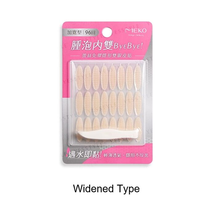 Meko Lace Glue-Free Invisible Double Eyelid Patch - Crescent Shape - 96 pcs