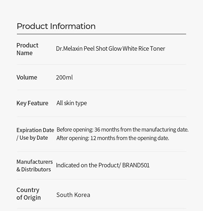 Peel Shot Glow White Rice Toner - 200ml