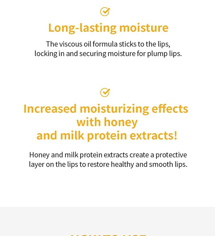 Honey & Milk Lip Oil Light - 2 Types - 2025 Version - Peach