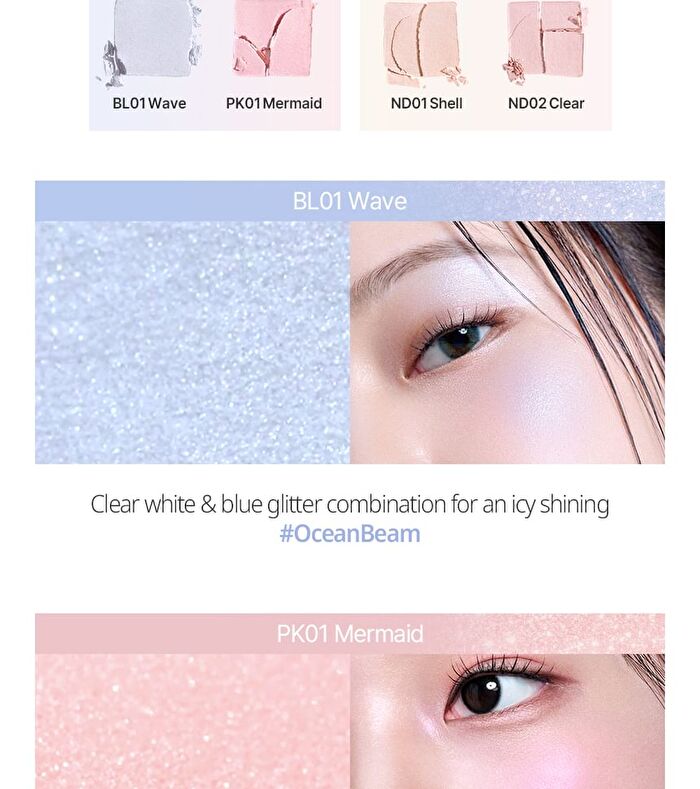 Pure Glash Highlighter - 10 Colors - #PK03 Rora Beam