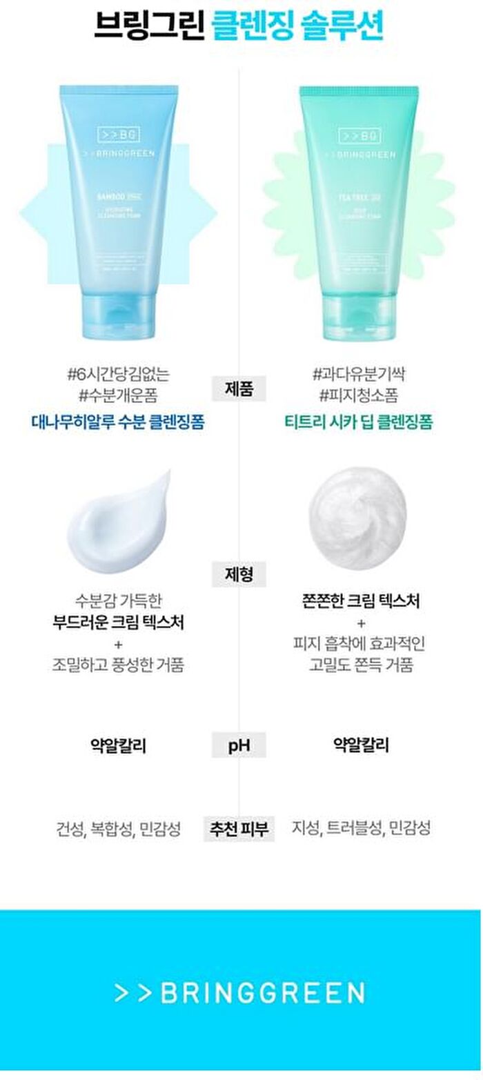 Bring Green Bamboo Hyalu Hydrating Cleansing Foam - 120ml