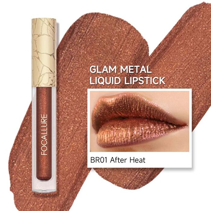Glam Metal Liquid Lipstick - 3 Colors - #BR01 After Heat - 2.5g