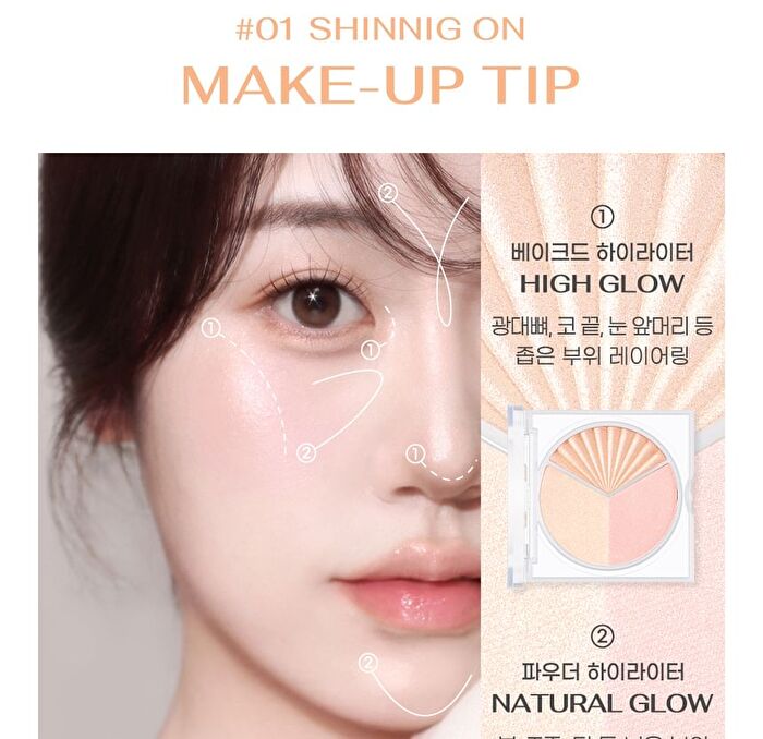 peripera V Highlighter - 3 Types - #01 Shining On