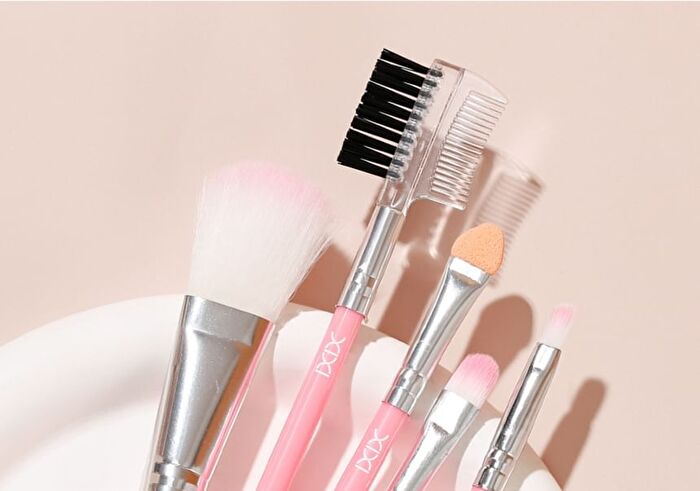 Set of 5: Pink Makeup Brush Set - #Brush Set - 5 pcs