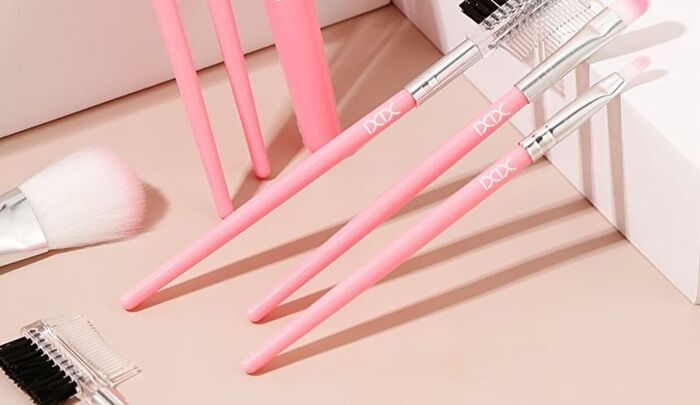 Set of 5: Pink Makeup Brush Set - #Brush Set - 5 pcs