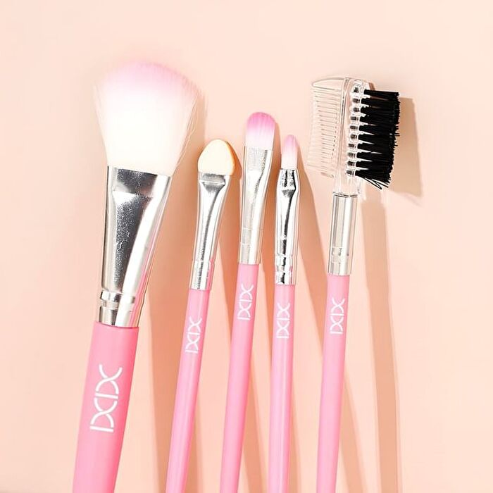 Set of 5: Pink Makeup Brush Set - #Brush Set - 5 pcs