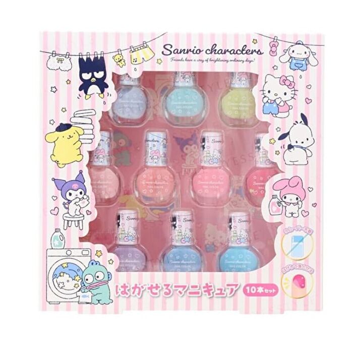 Race Sanrio Characters Peelable Nail Polish Set - 10 pcs