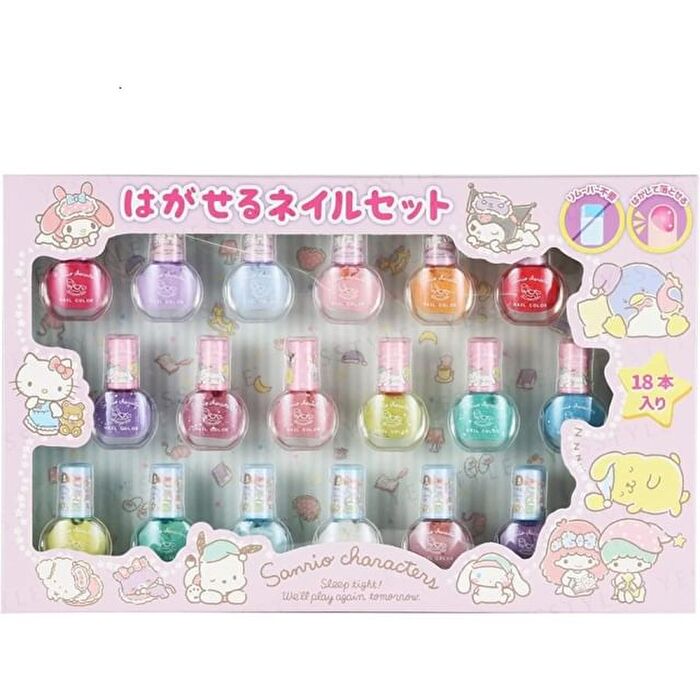 Race Sanrio Characters Peelable Nail Polish Set - 18 pcs