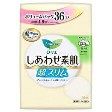 Laurier Happy Skin Volume Pack Ultra Slim Heavy Day Use 22.5cm With Wings - 36 pcs